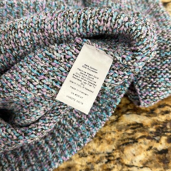 ❤️Last Chance Talbots Cotton Blend Speckled Yarn Knit Eyelet Pullover Size 1X - Picture 6 of 8